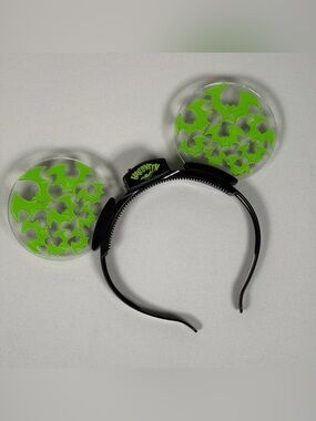 Disney Parks Mickey Ears Halloween Green Animated Light Up Bats Headband Rare
